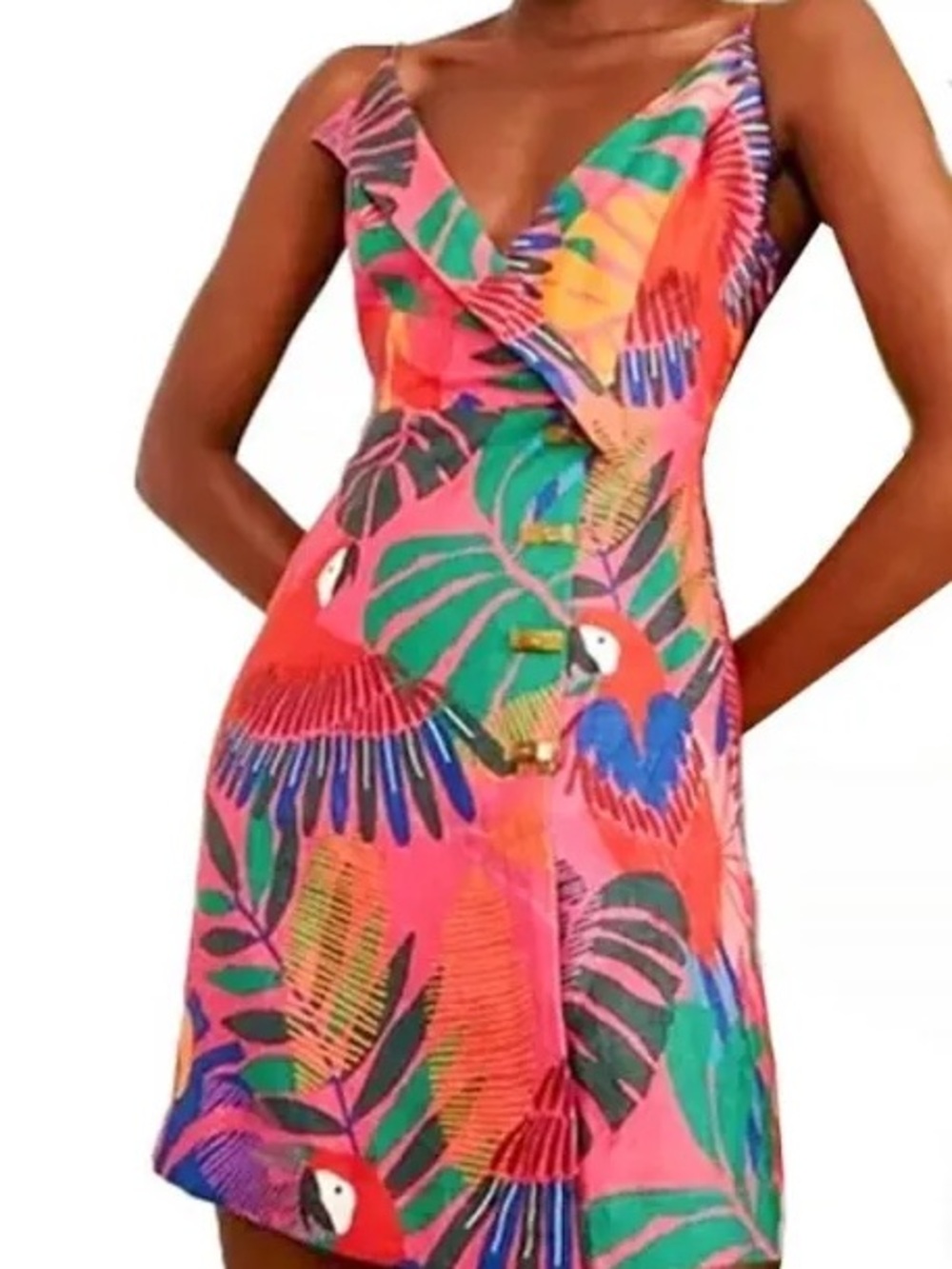 FARM Rio Macaw Side Buttons Mini Dress - Picture 2 of 6